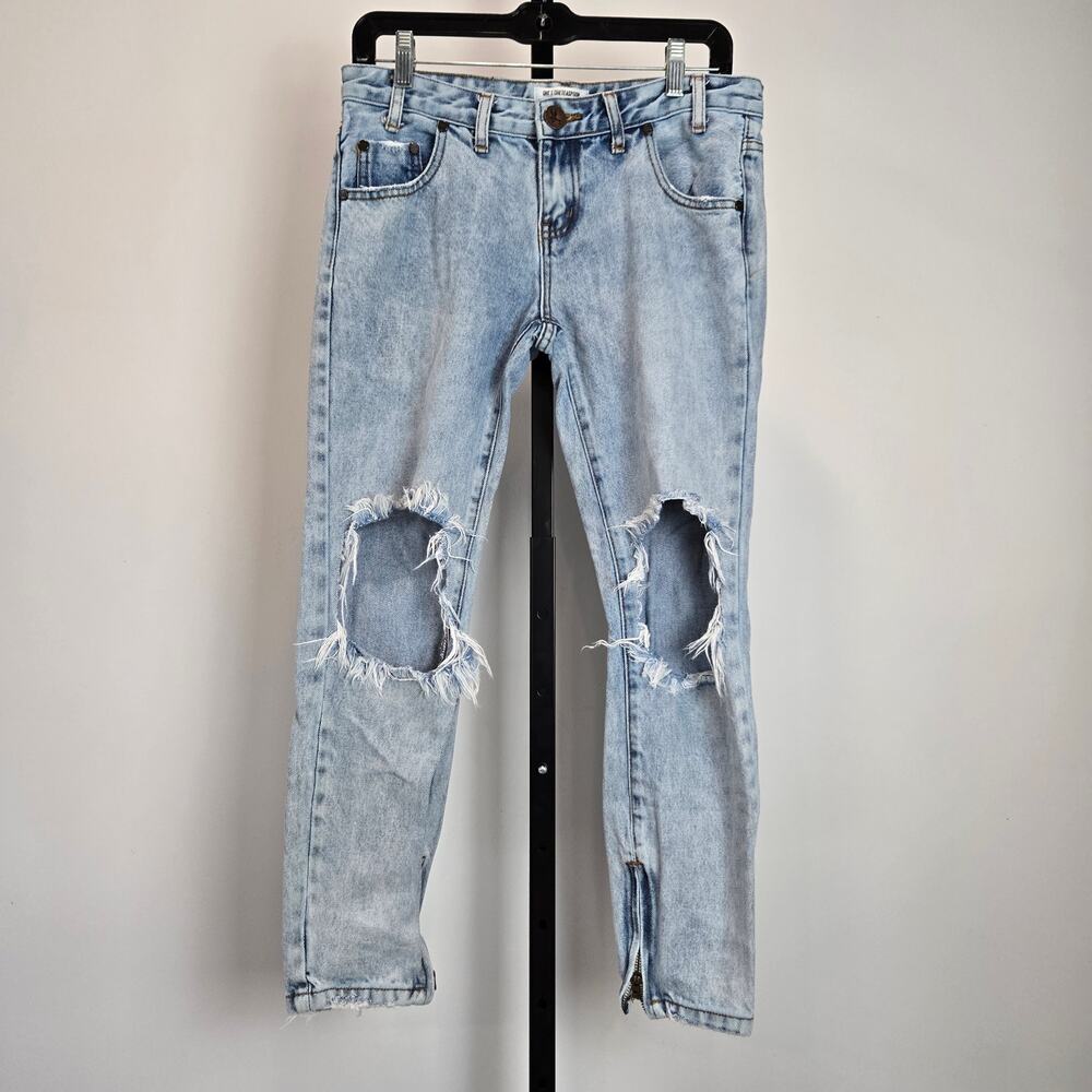 One X One Teaspoon‎ Freebirds Denim Jeans Extreme Distressed Light Low Rise 27